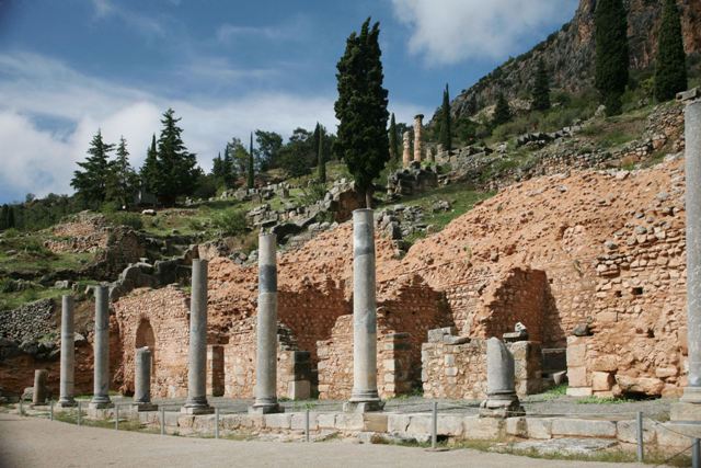Delphi archaeological site - Stoa of the Roman agora